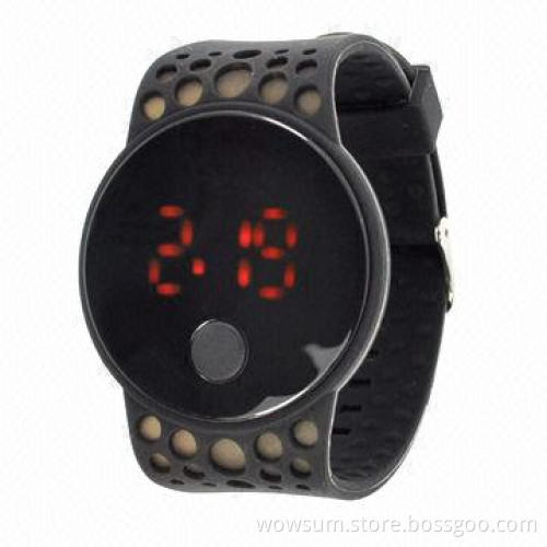 LED Touch Watch, Silicone Strap and Plastic Case